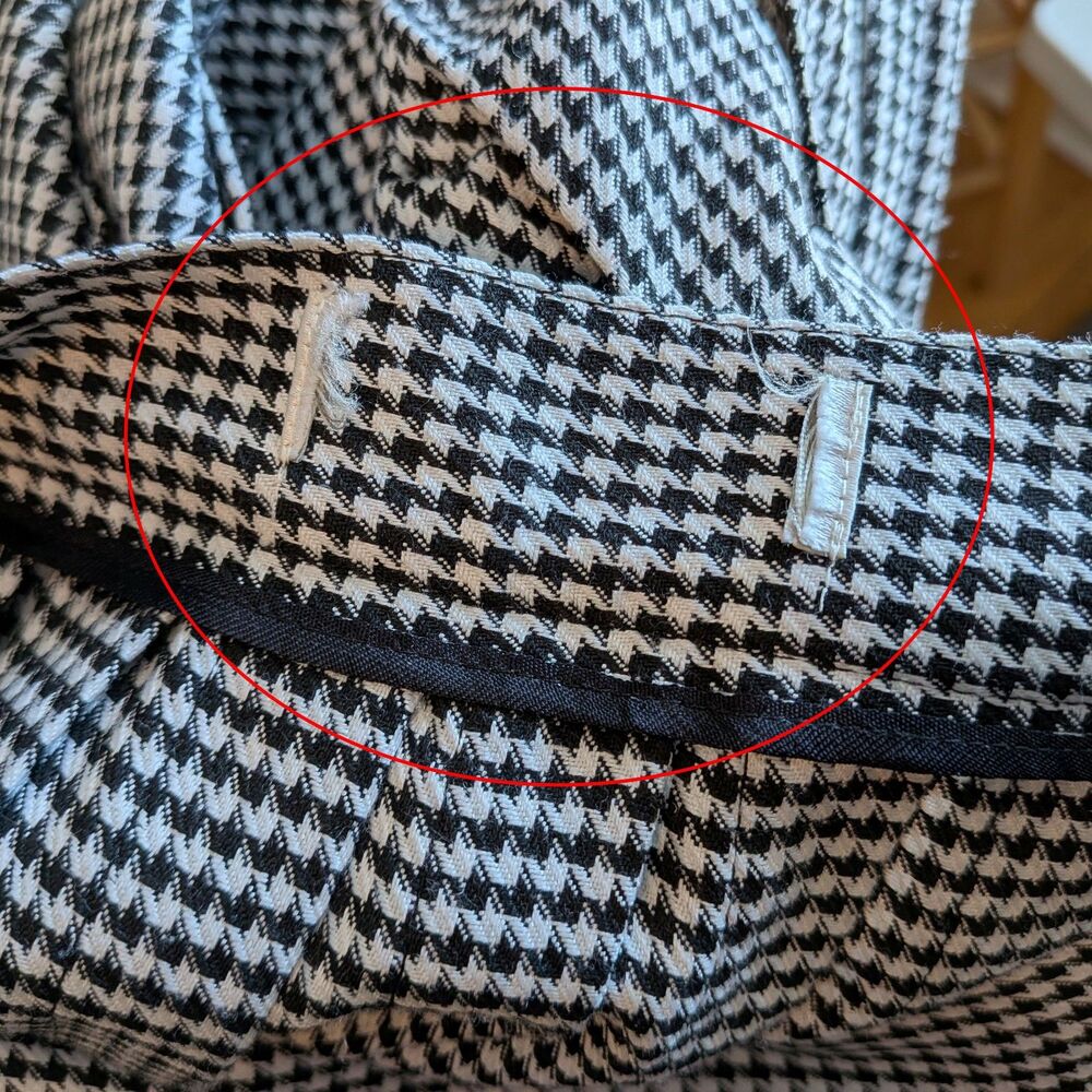 Vintage 90s Y2K Pleated Houndstooth Mini Skirt Dark Academia Preppy Size 6 - Picture 8 of 8